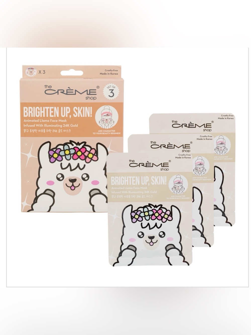 The Crème Shop Brighten Up Skin! Animated Llama Face Mask